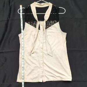 Modcloth Cream and Black Lace Blouse